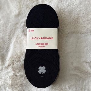 Lucky Brand Black Ladies Liner Socks